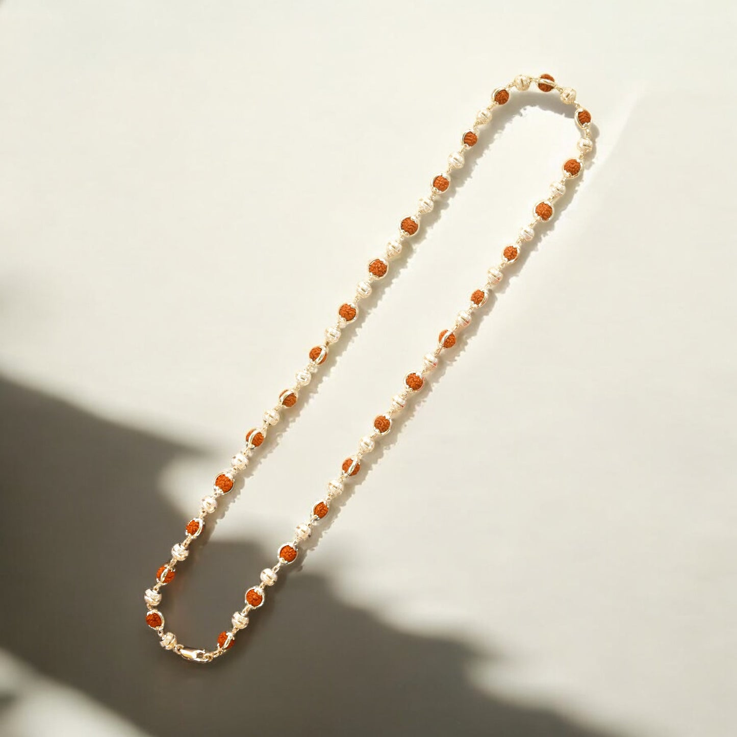 Rudraksha Silver Mala