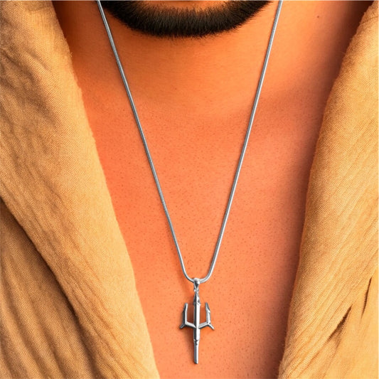 Trishula Silver Pendant