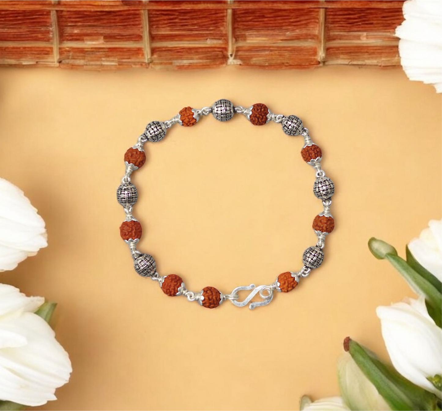 Silver beads Rudraksha bracelet