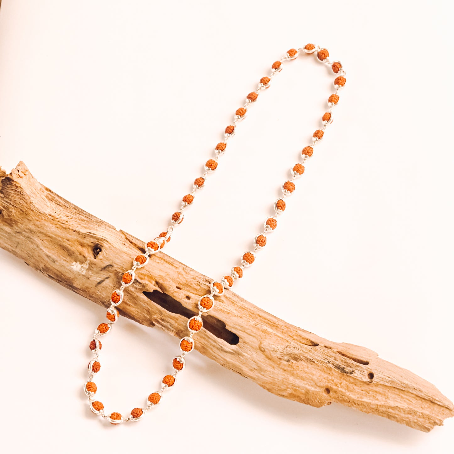 Rudraksha Silver Mala