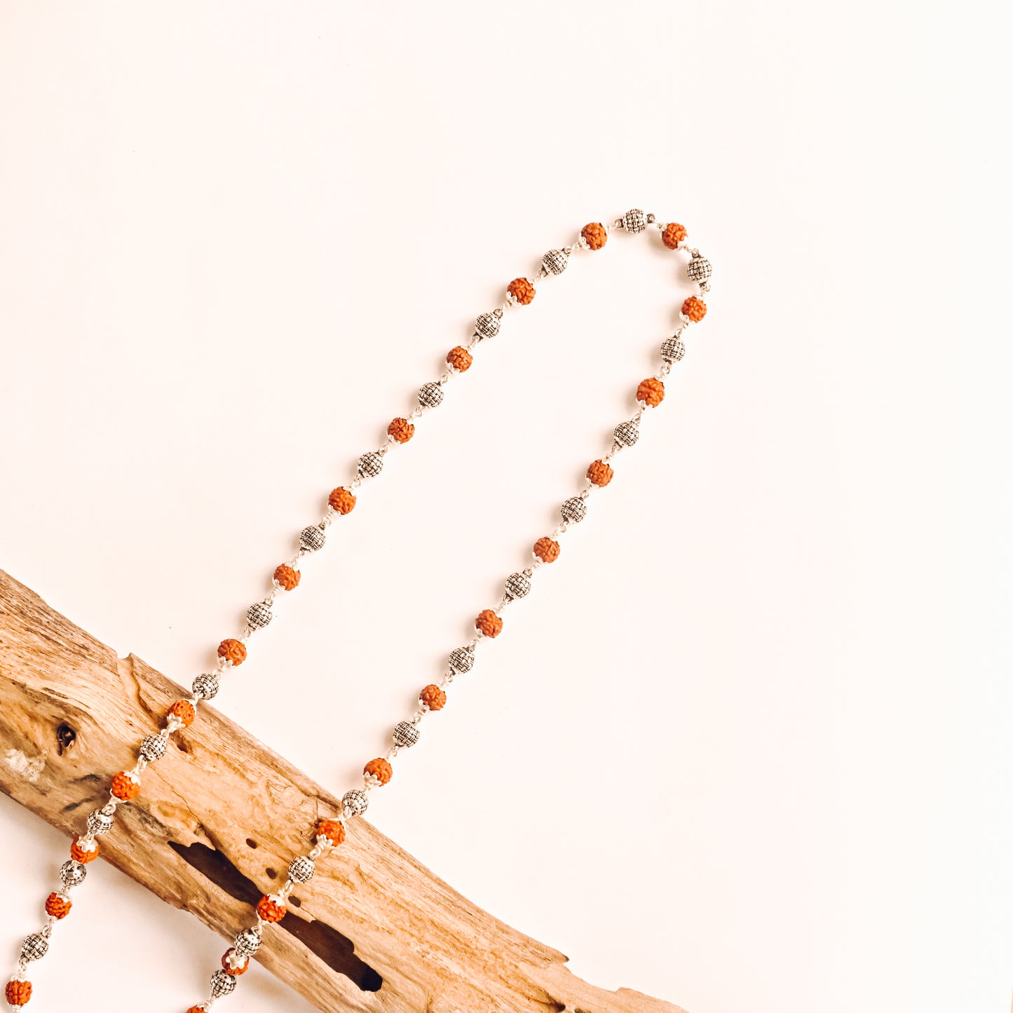 Rudraksha Silver Mala