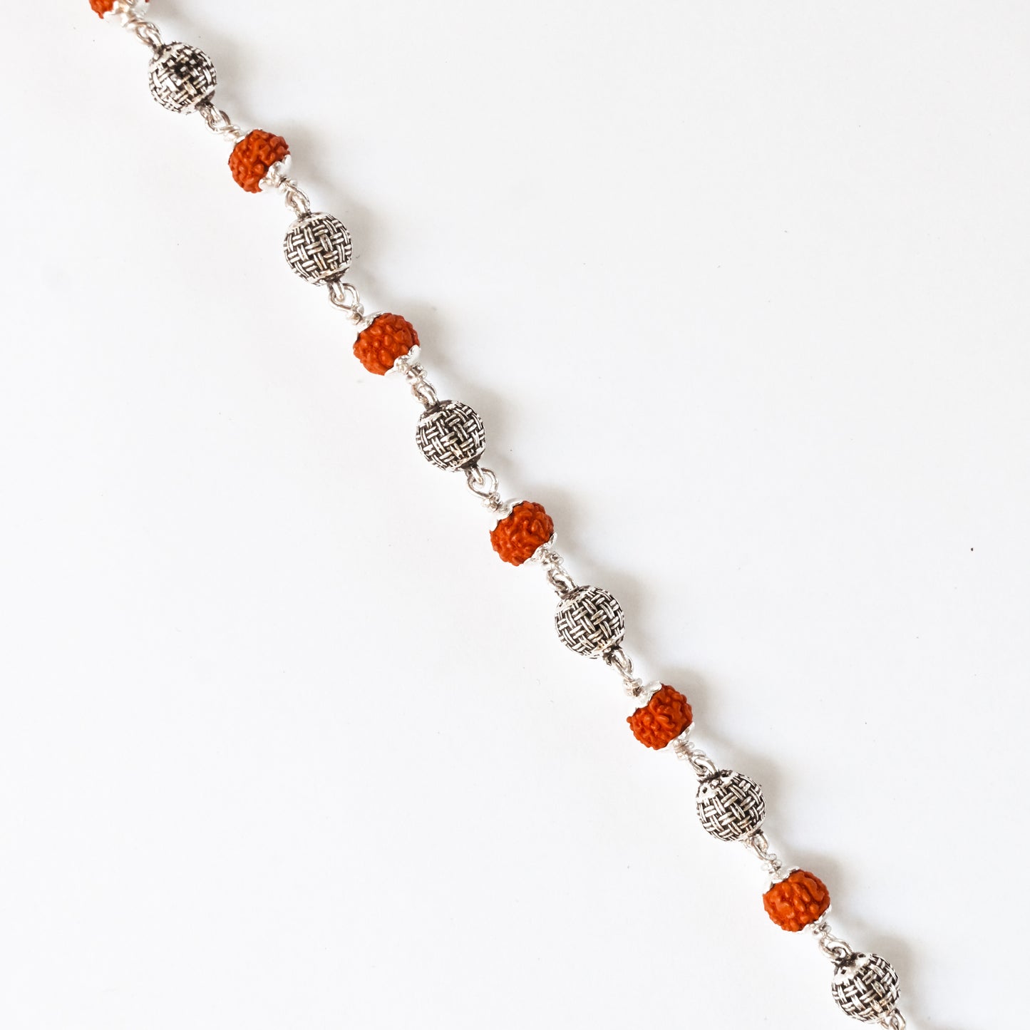 Rudraksha Silver Mala