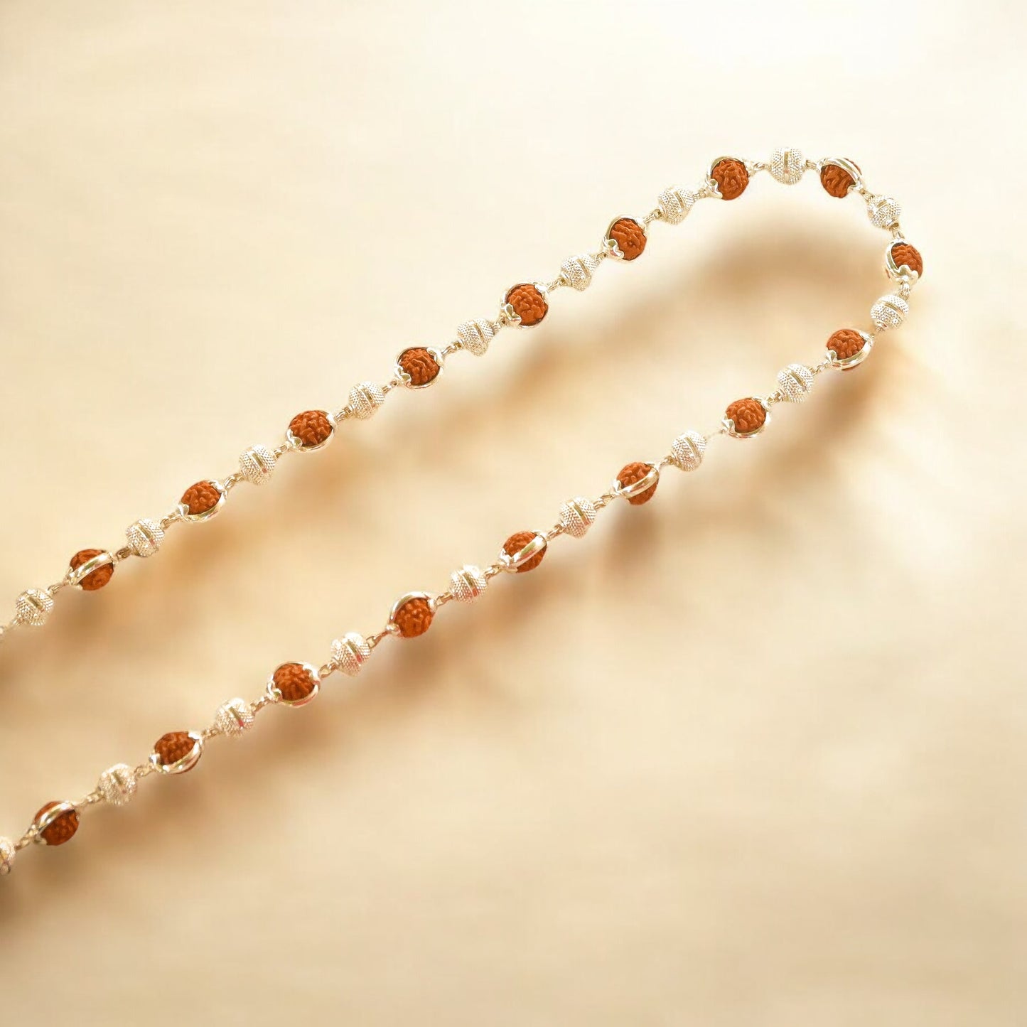 Rudraksha Silver Mala