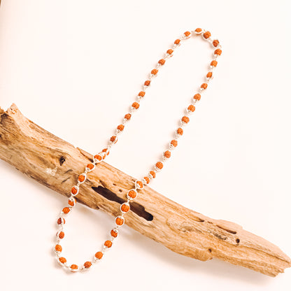 Rudraksha Silver Mala