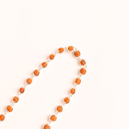 Rudraksha Silver Mala