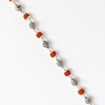 Rudraksha Silver Mala
