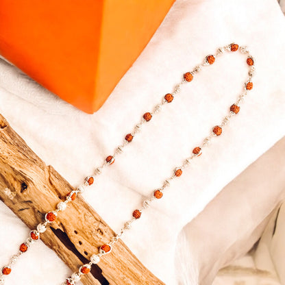 Rudraksha Silver Mala
